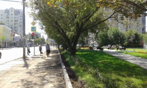 Слева – будущие парковочные места, справа – Народный парк