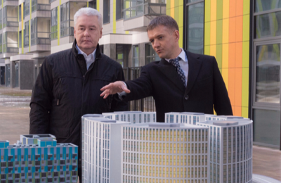 Сергей Собянин на територии строящегося жилого комплекса «Фили Град» в ЗАО