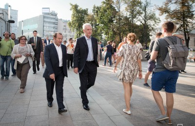 Сергей Собянин посетил Арбатскую площадь в Москве после реконструкции