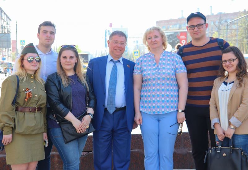 Члены Молодежной палаты района со Степаном Орловым
